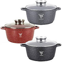 Казан Круглий з Гранітним Покриттям і Кришкою TK00052 Top Kitchen 24 см Кольори в Асортименті