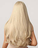 Перука блонд із чубчиком, перука довга хвиляста, фото 4