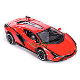 Машинка Lamborghini Sian іграшка моделька металева колекційна 15 см Червоний (59427), фото 4