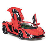 Машинка Lamborghini Sian іграшка моделька металева колекційна 15 см Червоний (59427), фото 5