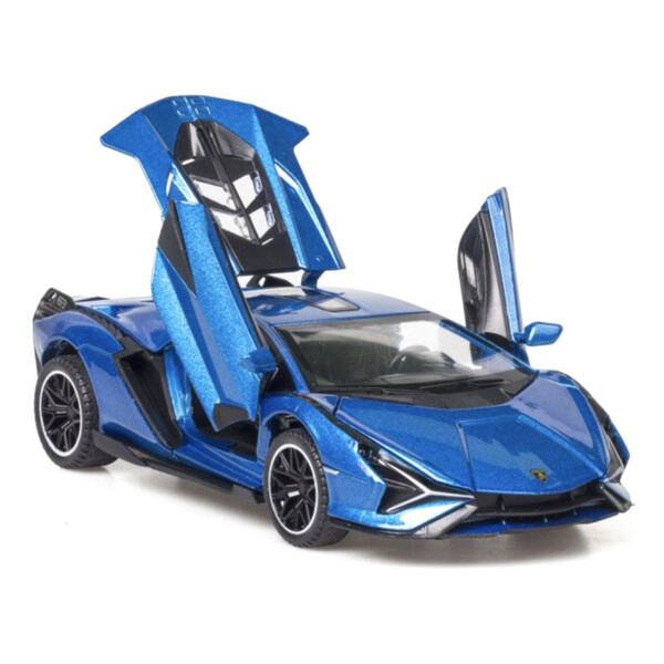 Машинка Lamborghini Sian моделька іграшка металева колекційна 15 см Синій (59428)