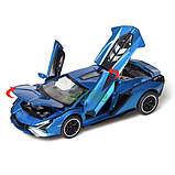 Машинка Lamborghini Sian моделька іграшка металева колекційна 15 см Синій (59428), фото 5