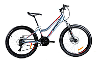 Горный велосипед AZIMUT Pixel 26 дюймов GFRD / рама 14" / серо-красный