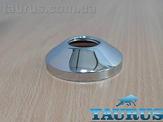 Високий конусний фланець розмір D65 мм/висота 20 мм/ внутрішній розмір d3/4" (d25 мм). Латунь. Хром