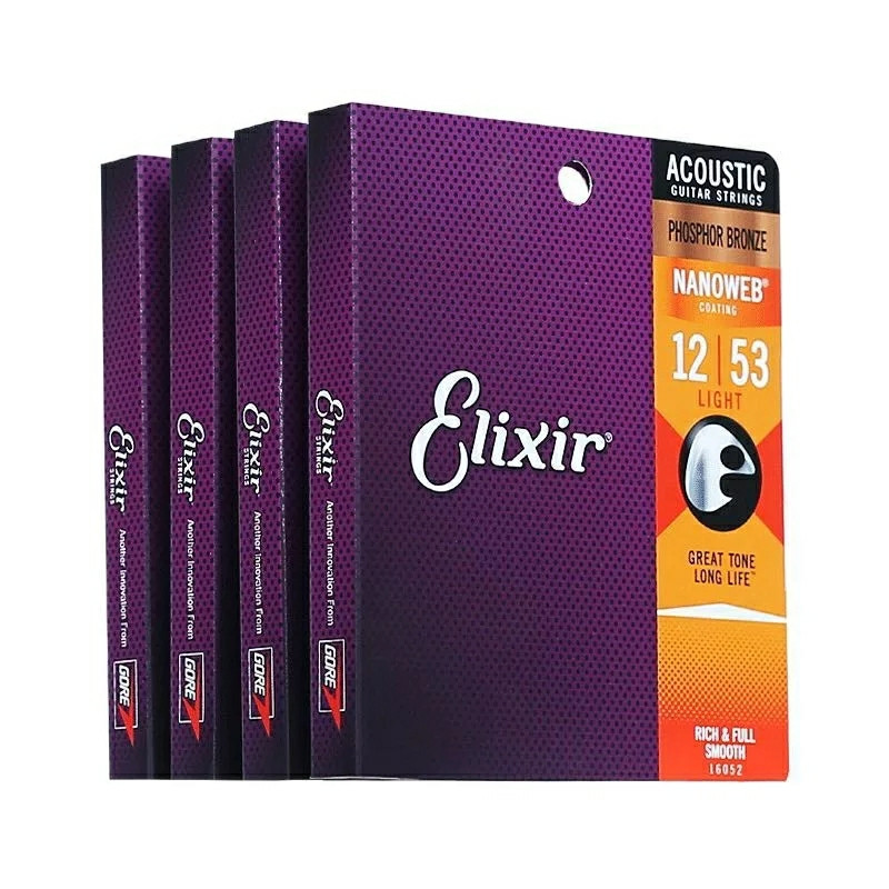 Струни Elixir ФОСФОР-БРОНЗОВНІ для акустичної гітари 012-053 light 11052, фото 1