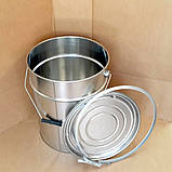 Відро металеве з кришкою під обруч 20л, фото 3