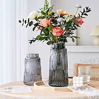 Стеклянная ваза Адонис 28 см серый O8030-195