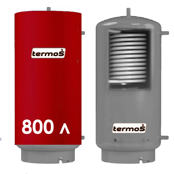 Теплоакумулятор із неіржавкої сталі TERMO-S TA-800L з теплообмінником, фото 1