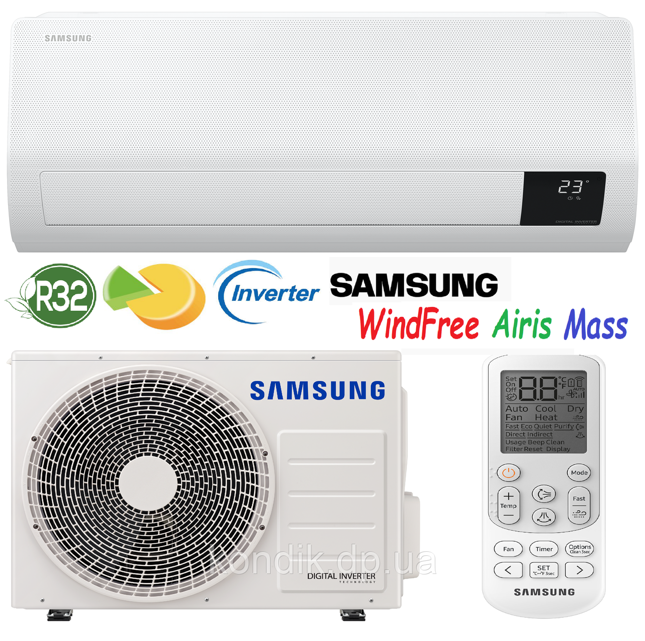 Кондиционер Samsung AR09BXHCNWKNUA WindFree Airise Mass