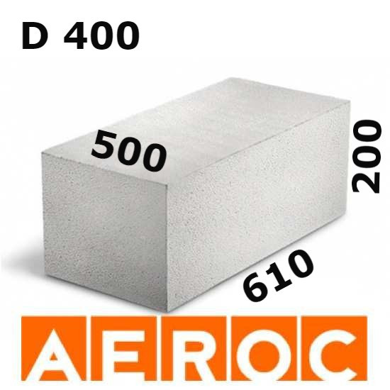 Газоблок AEROC D400 500х200х610 Березань