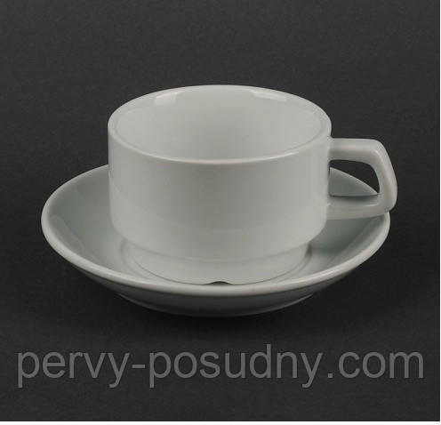 Білі чашки 230 мл з блюдцем  HR1300, фото 1