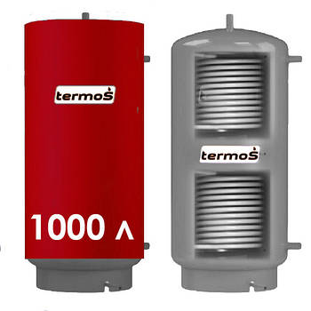 Теплоакумулятор із неіржавкої сталі TERMO-S TA-1000L з двома теплообмінниками