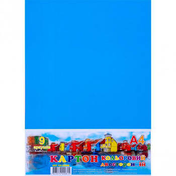 Картон кольоровий А4 9арк Офорт двосторон. КА4209Е