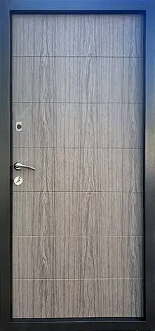 Двері вуличні Qdoors серія Метал/МДФ комплектація Стандарт М Горизонталь. колір Графіт/дуб вулканічний, фото 3