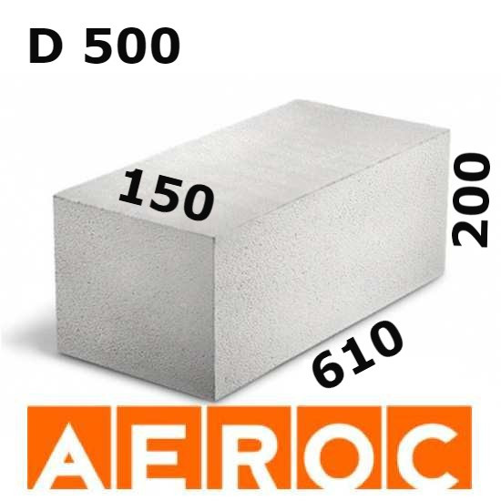 Газоблок AEROC D500 150х200х610 Березань