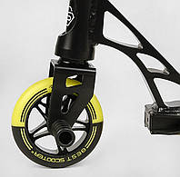 Трюковый самокат Reactor Best Scooter чёрный с желтым, Пеги, Hic, алюминиевый диск, колеса 11 см