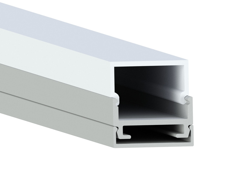 Профиль для светодиодной ленты накладной с рассеивателем 20х20 мм с квадратным рассеивателем - фото 1 - id-p1581003629