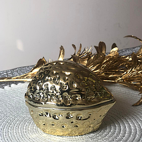 Декоративна свічка з кришкою Горішок (колір - золотий)