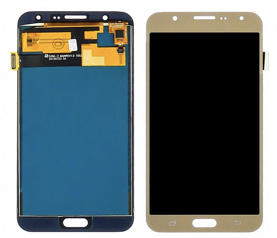 Дисплей (екран) для Samsung J700H, DS Galaxy J7 (2015), J700F + тачскрин, золотистий, без регулювання яскравості, фото 1