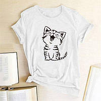 Женская футболка с принтом котенка