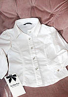 Белая блузка для девочки TobeTo 98-104