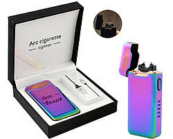 Електроімпульсна USB-запальничка блискавка-дуга, індикатор заряду Rainbow