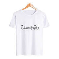 Женская футболка с принтом надписи "Blueming"