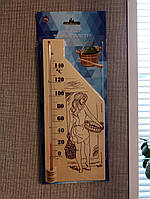 Термометр для бани и сауны Стеклоприбор ТС вик-5 "с девушкой" (температура 0-140 градусов, влажность 0-100%)