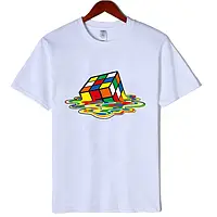 Мужская футболка с принтом кубика рубика Белый, L
