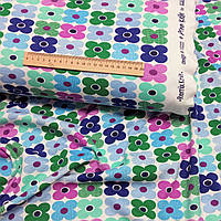 Американська трикотажна тканина в квіточку - 95% бавовна 5% спандекс, Тканини США для одягу й рукоділля, Robert Kaufman