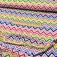 Американский трикотаж разноцветный зигзаг - 95% хлопок 5% спандекс, Ткани США для одежды Robert Kaufman