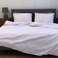 Комплект постільної білизни Односпальний у білу смужку