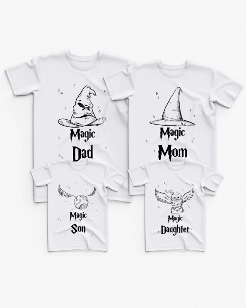 Футболки Фемілі Лук Family Look для всієї родини "Капелюхи з Гаррі Поттера" Push IT