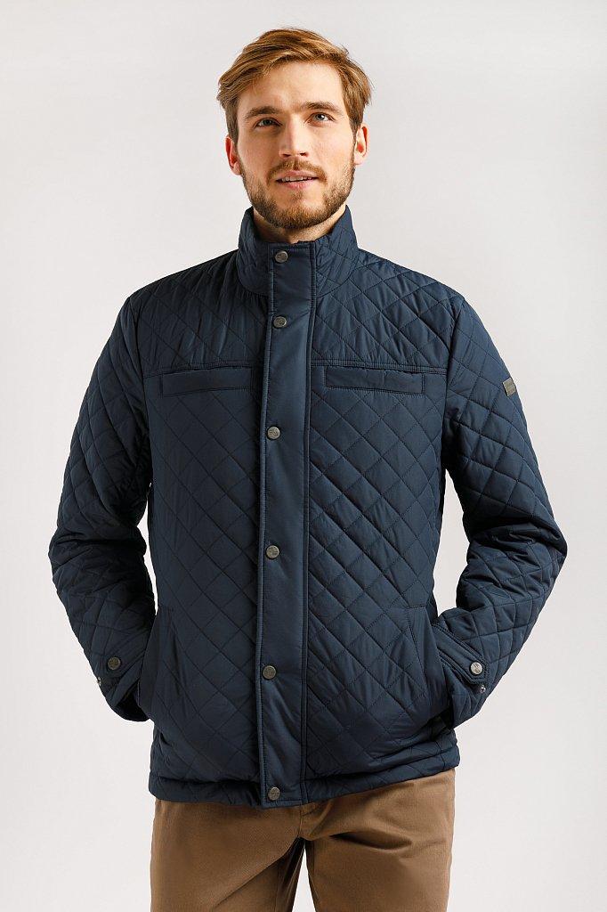 Чоловіча куртка стьобана Finn Flare B20-22004-101 casual темно-синя 3XL