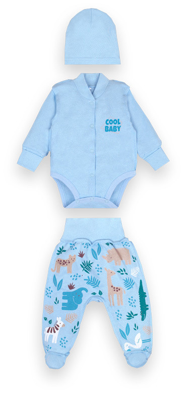 Комплект одягу дитячий для хлопчика GABBI КТ-20-19-2 Африканська зима Світло-Блакитний на зріст 56 (12340)