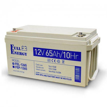 Акумулятор гелевий 12 В 65 А·год для ДБЖ Full Energy FEL-1265, фото 1