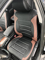 Чохли на Skoda Fabia (NJ) hatchback з 2014 року модельні з екошкіри Коричневий