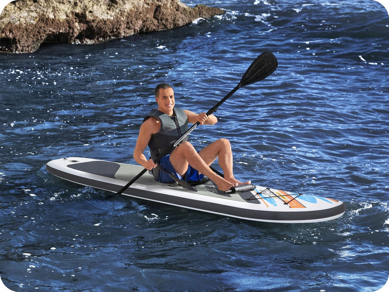 SUP-борд Надувная доска для плавания/серфинга с веслом Bestway 65341 Stand Paddle 305 x 84 x 12 см - фото 6 - id-p1581034489