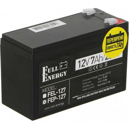 Акумулятор 12 В 7 А·год для ДБЖ Full Energy FEP-127, фото 1