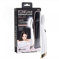 Триммер женский Flawless Dermaplane Glo для лица с LED подсветкой Белый