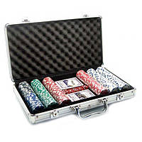 Покерный набор в алюминиевом кейсе на 300 фишек №300