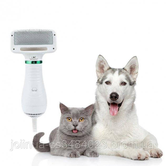 Щётка фен для шерсти собак и кошек 2в1 PET Grooming Dryer WN-10 массажёр расчёска для груминга животных - фото 2 - id-p1581028735