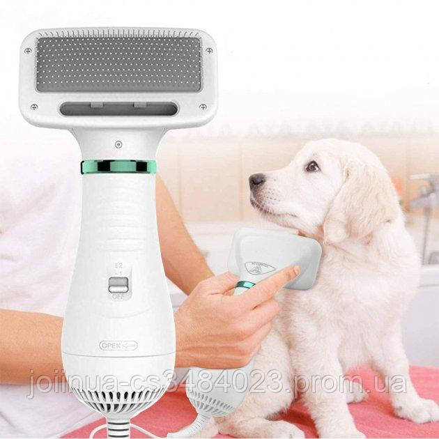 Щётка фен для шерсти собак и кошек 2в1 PET Grooming Dryer WN-10 массажёр расчёска для груминга животных - фото 6 - id-p1581028735