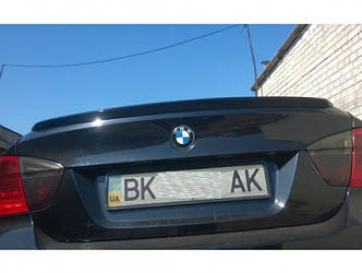 Ліп спойлер БМВ Е90 (BMW E90), накладка на кришку багажника