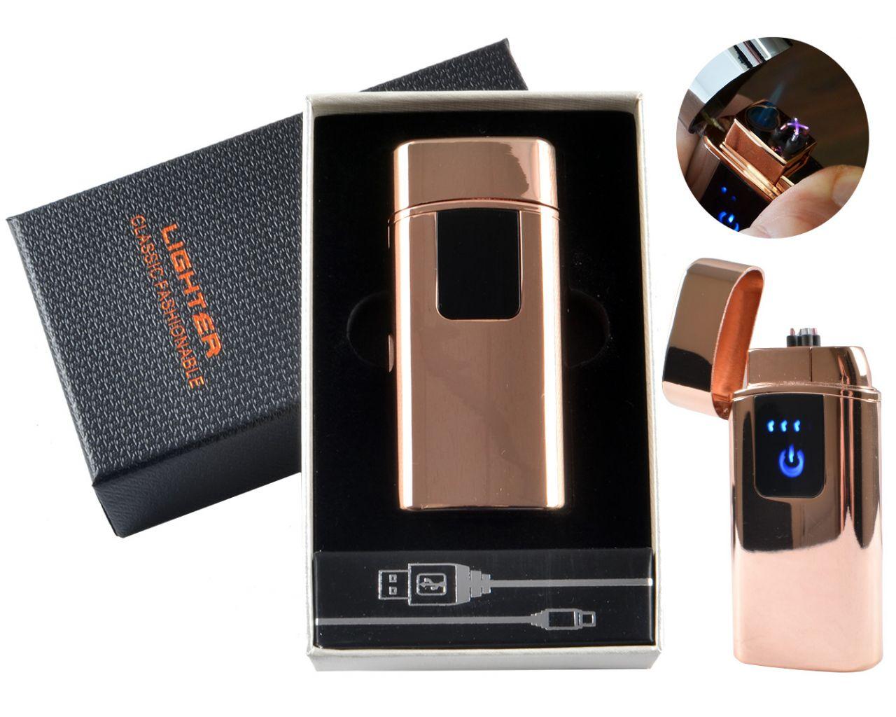 USB - Газова Запальничка (Остроє полум'я + дві блискавки) індикатор заряду