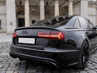 Лип спойлер Ауді А6 С7 (Audi A6 C7), накладка на кришку багажника