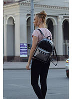 Женский рюкзак Talari LSSP комбинация черного с серебром, городской рюкзак для девушки удобный