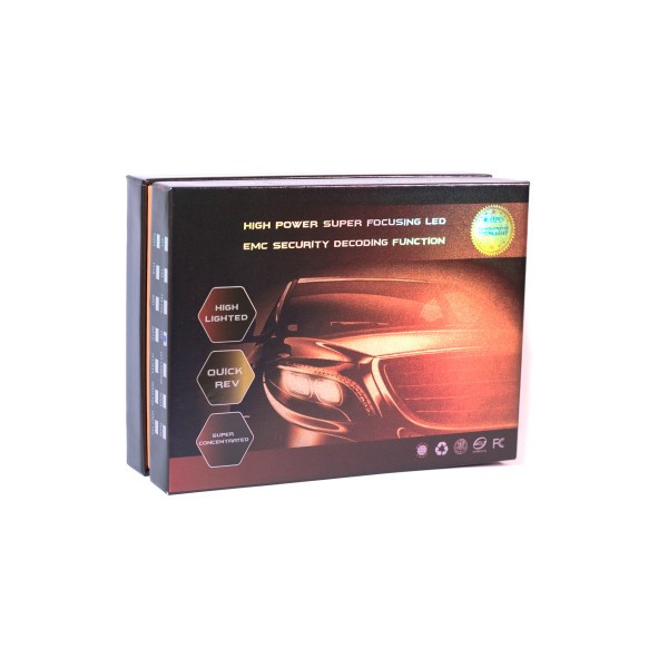 Світлодіодні LED лед лампи Focus Beam 6500К 12-24v цоколь H4, 110Вт на комплект, +100% яскравості