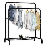 Двойная стойка вешалка для одежды (150х110х54 см) Double floor Hanger / Напольная вешалка c полкой для обуви