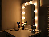 Підсвітка гримувального дзеркала світлодіодна врізна 12шт E27 ручний вимикач, білий колір LEDUA, фото 2